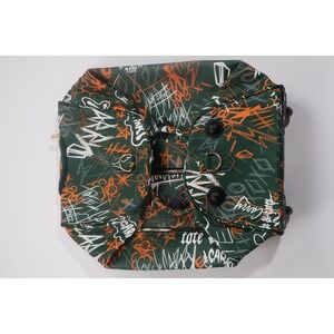 Tote&Carry Roller Duffle Bag Graffiti Emerald Green Vegan Leather Travel Luggage